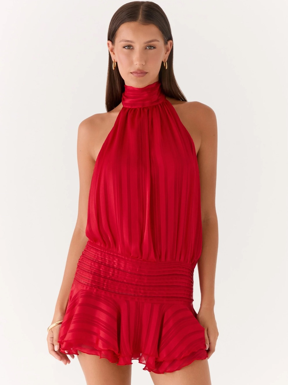 Peppermayo Willow Chiffon Mini Dress - Red